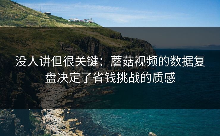 没人讲但很关键：蘑菇视频的数据复盘决定了省钱挑战的质感